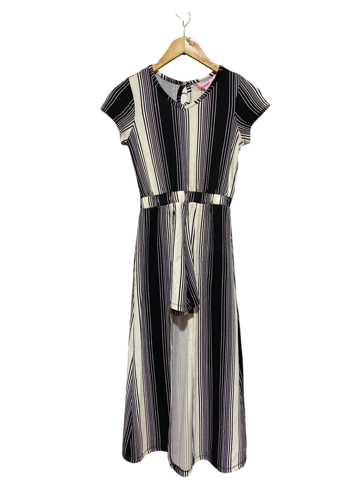 KISS GIRLS |S| BUST 15| B24| PREMIUM MONOCHROME VERTICAL STRIPED MAXI JUMPSUIT DRESS
