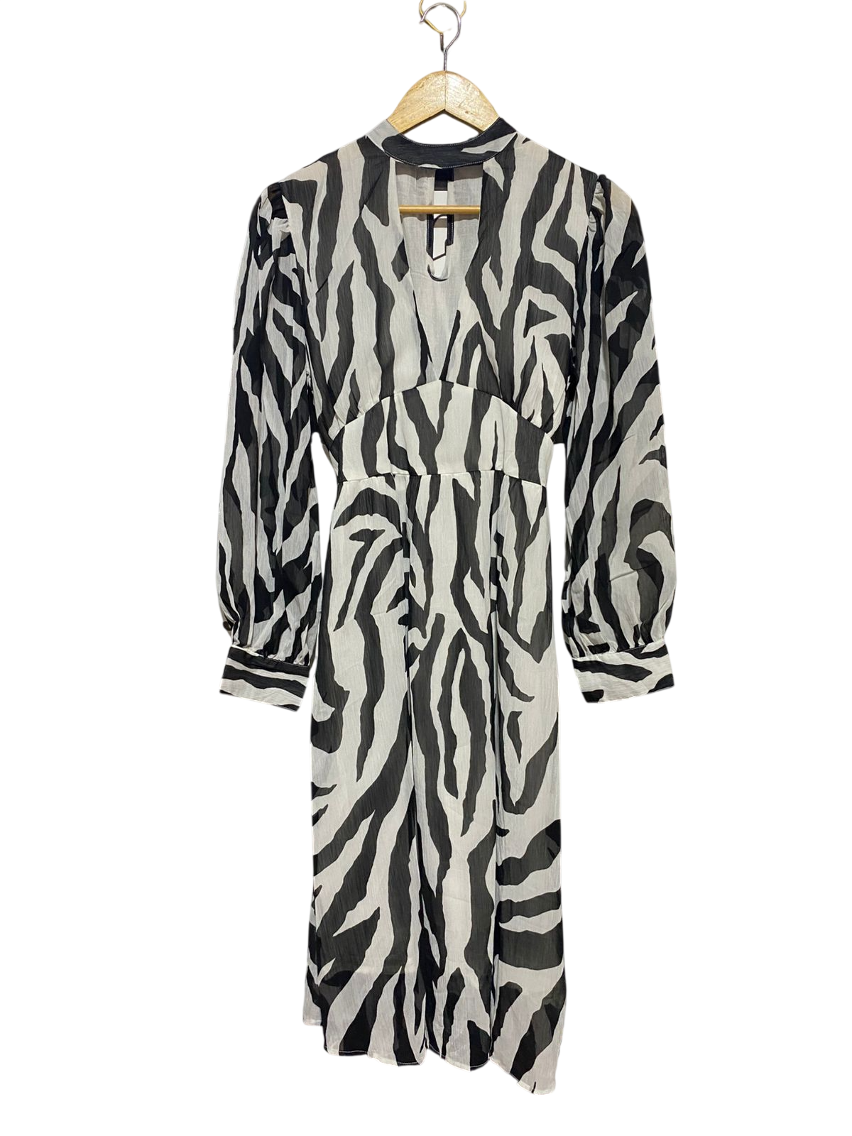 BOOHOO |M| BUST 16| B24| PREMIUM ZEBRA PRINT CUT-OUT MIDI DRESS