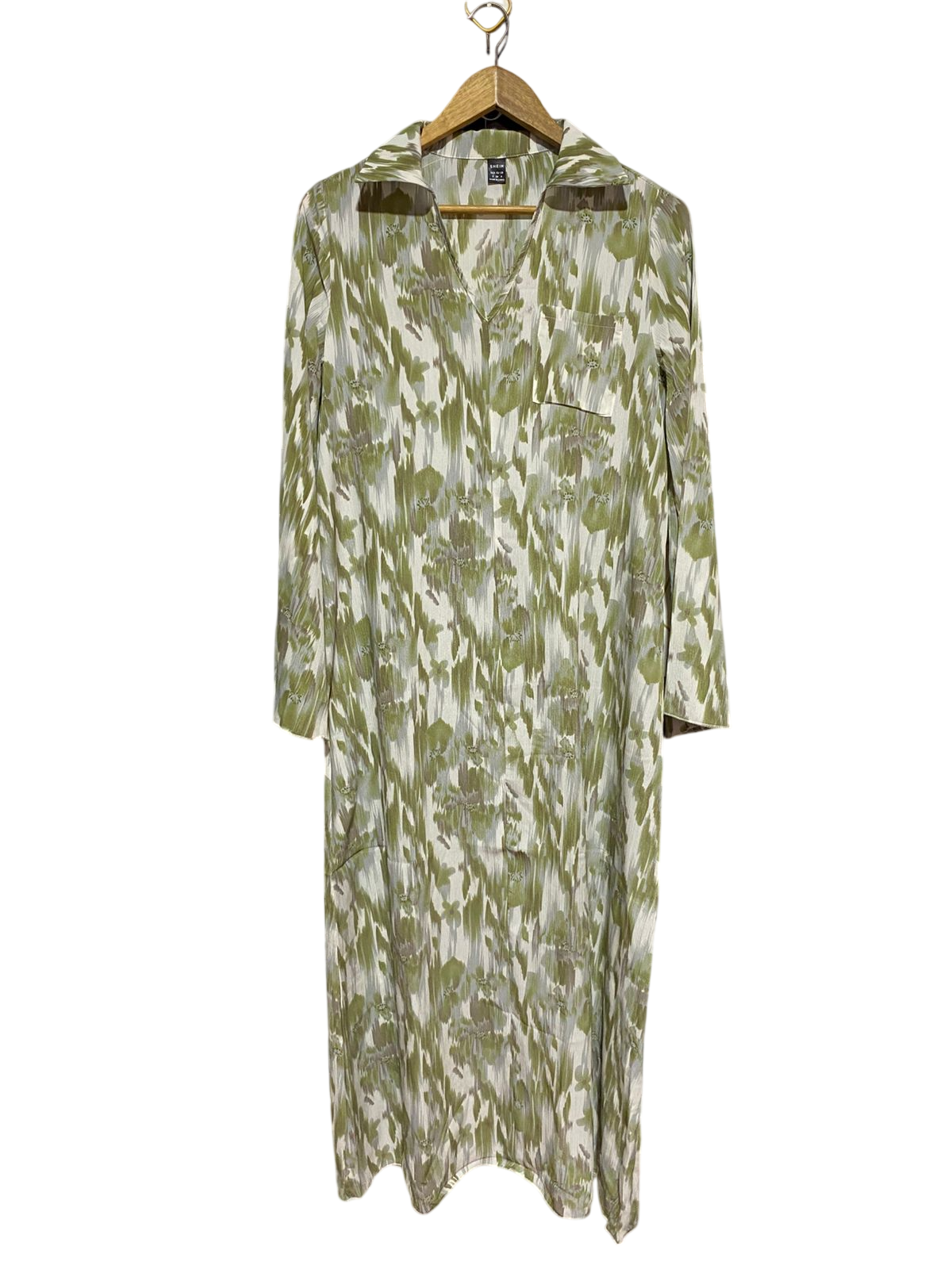 SHEIN CURVE |S| BUST 20| B24| PREMIUM ABSTRACT PRINT LONG SLEEVE MAXI DRESS