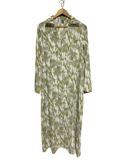 SHEIN CURVE |S| BUST 20| B24| PREMIUM ABSTRACT PRINT LONG SLEEVE MAXI DRESS