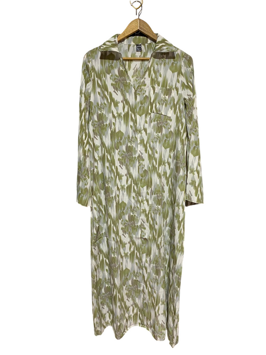 SHEIN CURVE |S| BUST 20| B24| PREMIUM ABSTRACT PRINT LONG SLEEVE MAXI DRESS