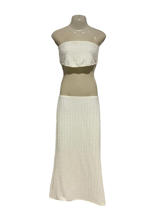 SHEIN |S| B25| PREMIUM TEXTURED TWO-PIECE SET - CHIC TUBE TOP & MAXI SKIRT COMBO