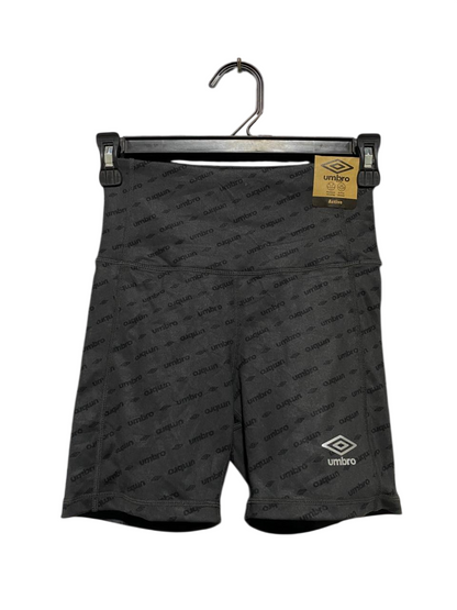 UMBRO |XS| WAIST 22| B25| WOMEN'S ACTIVE ALL-OVER LOGO PRINT HIGH-WAISTED BIKER SHORTS