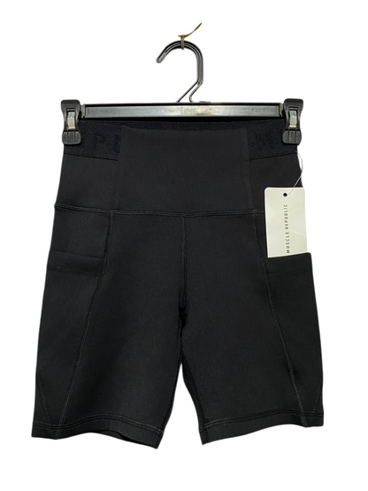 MUSCLE REPUBLIC |XS| WAIST 23| B25| WOMEN'S HIGH-WAISTED PERFORMANCE BIKER SHORTS WITH POCKETS