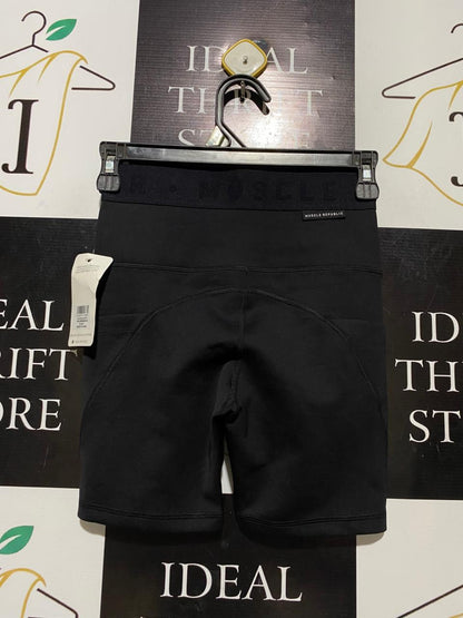 MUSCLE REPUBLIC |XS| WAIST 23| B25| WOMEN'S HIGH-WAISTED PERFORMANCE BIKER SHORTS WITH POCKETS