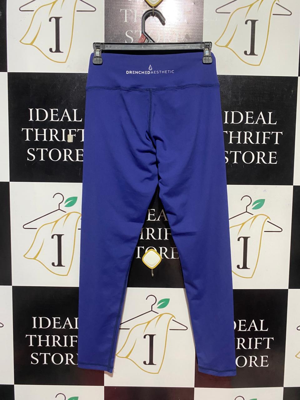 |S| WAIST 25| B24| PREMIUM HIGH-WAISTED PERFORMANCE LEGGINGS - ELECTRIC BLUE COMPRESSION FIT