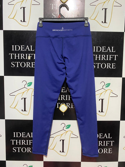 |S| WAIST 25| B24| PREMIUM HIGH-WAISTED PERFORMANCE LEGGINGS - ELECTRIC BLUE COMPRESSION FIT