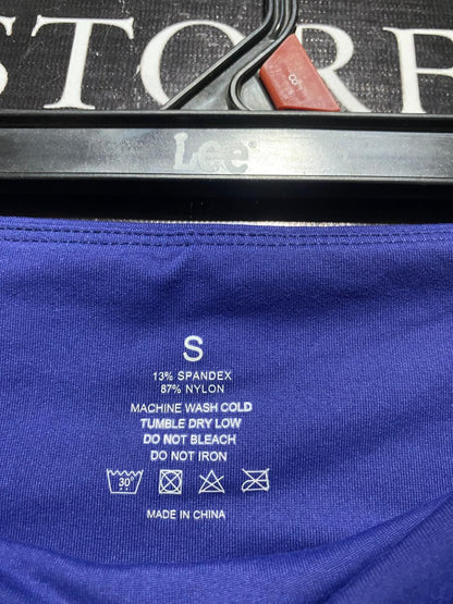 |S| WAIST 25| B24| PREMIUM HIGH-WAISTED PERFORMANCE LEGGINGS - ELECTRIC BLUE COMPRESSION FIT