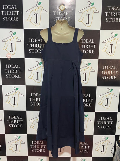 |L| BUST 18| B24| PREMIUM NAVY BLUE PLEATED A-LINE DRESS