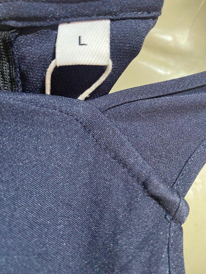|L| BUST 18| B24| PREMIUM NAVY BLUE PLEATED A-LINE DRESS