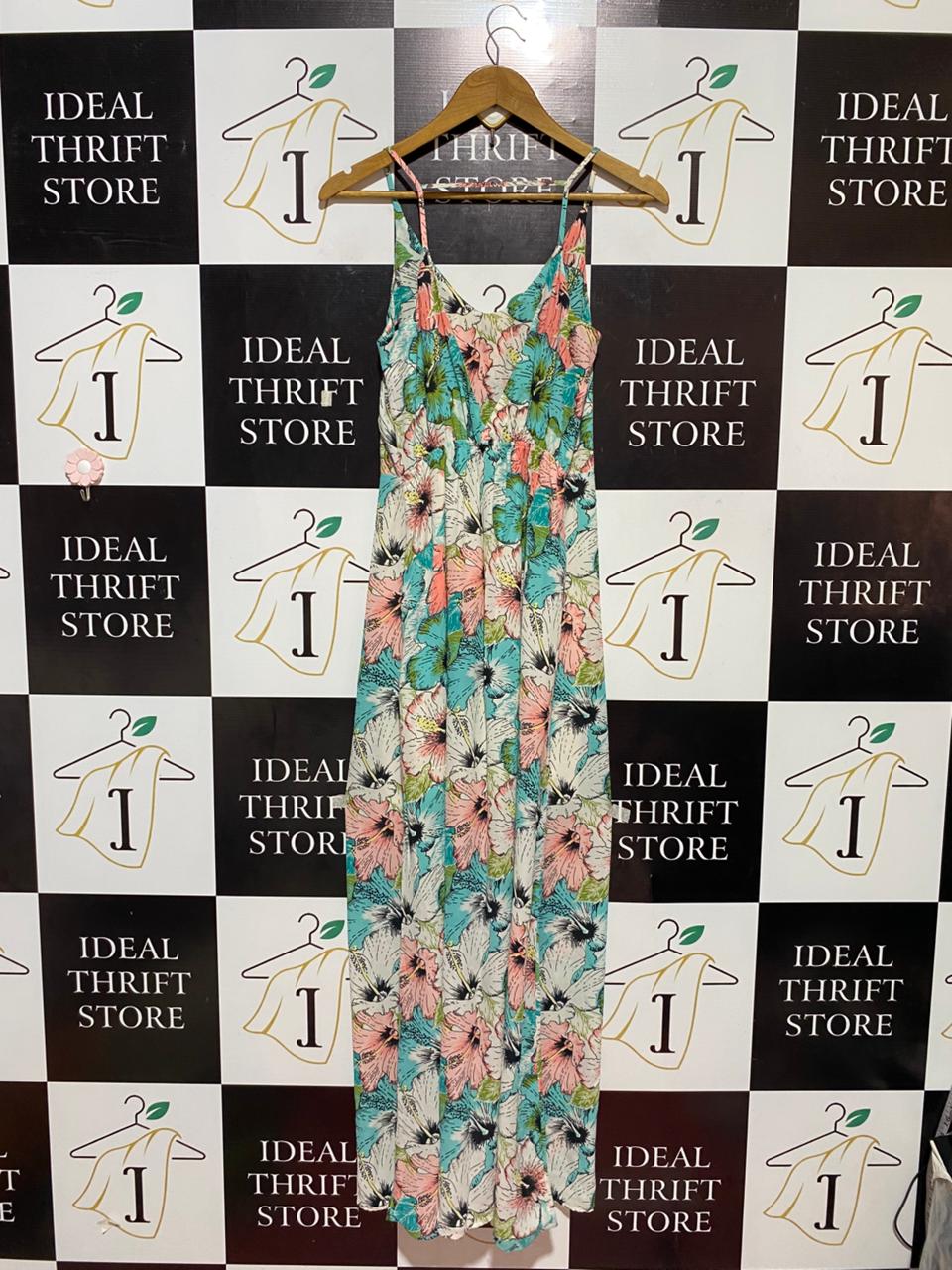 H&M |S| BUST 15| B24| PREMIUM TROPICAL HIBISCUS PRINT MAXI DRESS