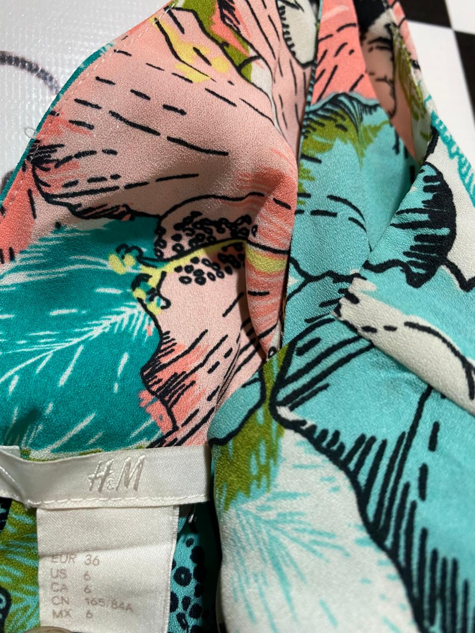 H&M |S| BUST 15| B24| PREMIUM TROPICAL HIBISCUS PRINT MAXI DRESS