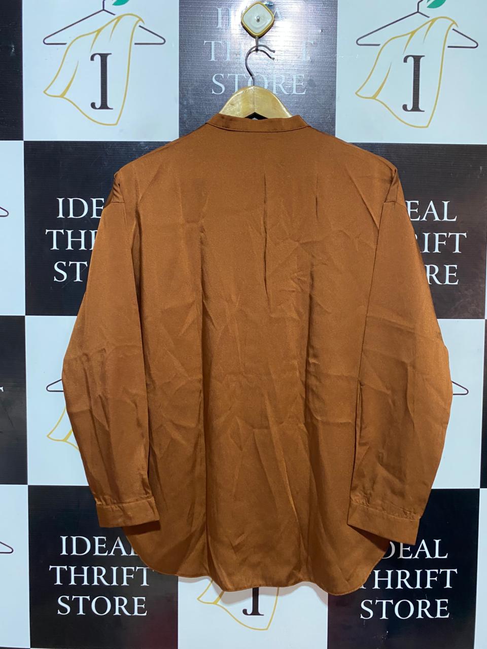 PRIMARK |L| BUST 20| B24| PREMIUM SATIN-FINISH V-NECK BLOUSE