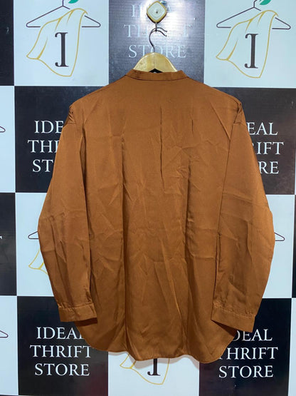 PRIMARK |L| BUST 20| B24| PREMIUM SATIN-FINISH V-NECK BLOUSE