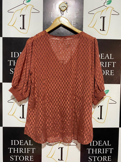 PREVIEW |L| BUST 20| B24| PREMIUM TEXTURED GEOMETRIC PRINT BLOUSE