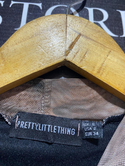 PRETTYLITTLE THING |XS| BUST 13| B24| PREMIUM ABSTRACT PRINT MESH BODYSUIT