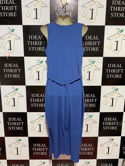 |M| BUST 17| B24| PREMIUM CORNFLOWER BLUE KNOT-FRONT MIDI DRESS