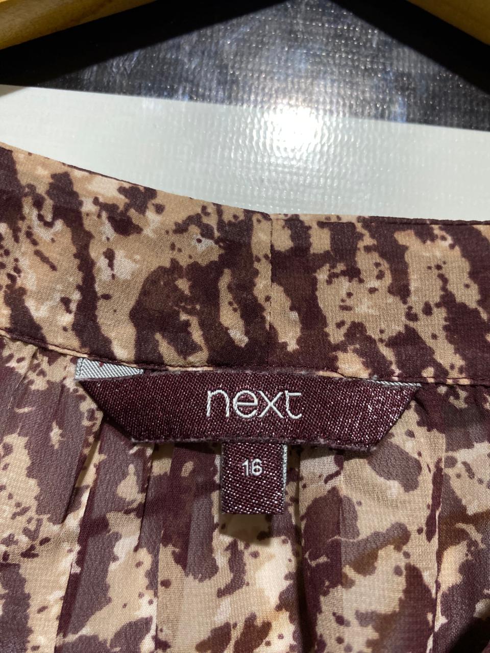 NEXT |L| BUST 20| B24| ANIMAL PRINT TIE-NECK BLOUSE