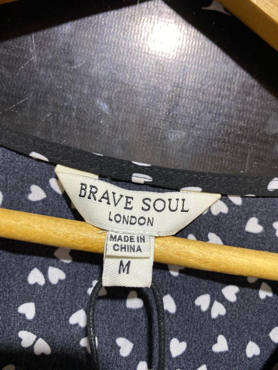 BRAVE SOUL |M| BUST 21| B24| PREMIUM BRAVE SOUL LONDON HEART PRINT SMOCK DRESS