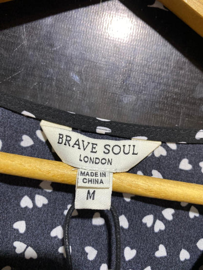 BRAVE SOUL |M| BUST 21| B24| PREMIUM BRAVE SOUL LONDON HEART PRINT SMOCK DRESS