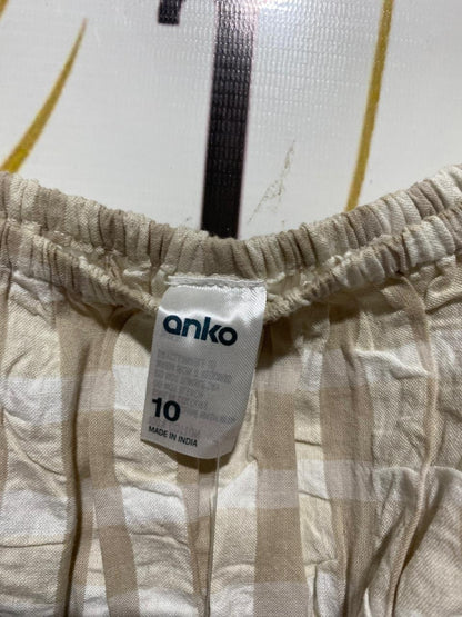 ANKO |M| BUST 18| B24| PREMIUM GINGHAM CHECK SMOCKED PEPLUM BLOUSE