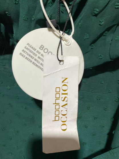 BOOHOO |M| BUST 18| B24| OCCASION EMERALD SWISS DOT MIDI DRESS