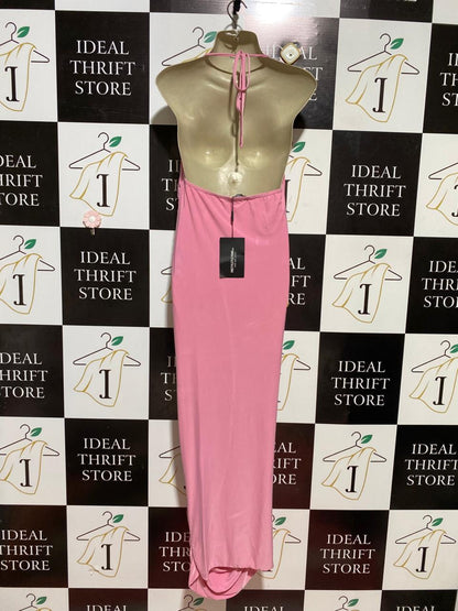 PRETTYLITTLE THING |M| BUST 17| B24| PREMIUM DRAPED BUBBLEGUM PINK CAMI MAXI DRESS