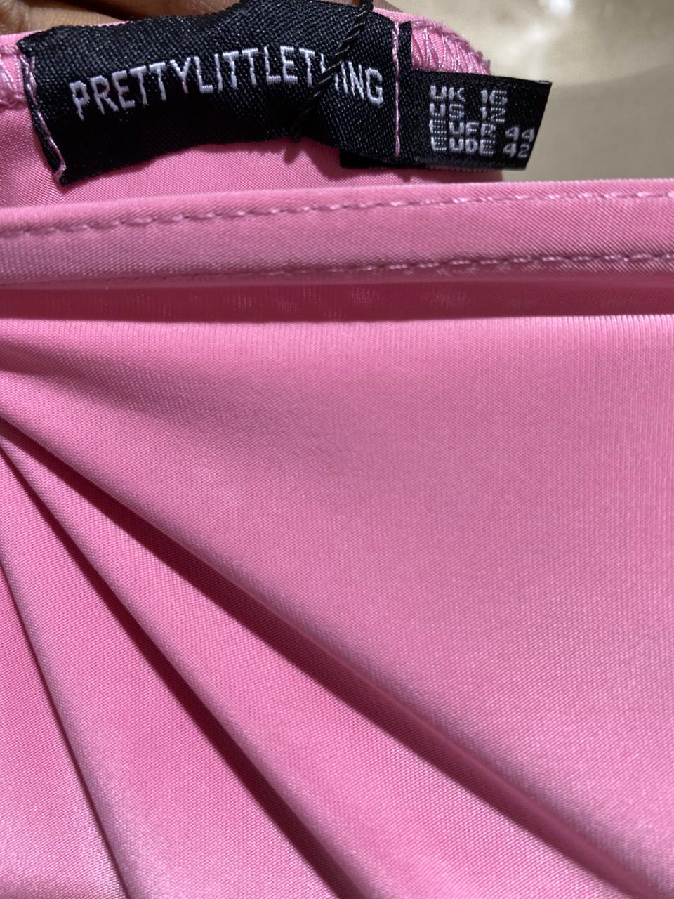 PRETTYLITTLE THING |M| BUST 17| B24| PREMIUM DRAPED BUBBLEGUM PINK CAMI MAXI DRESS