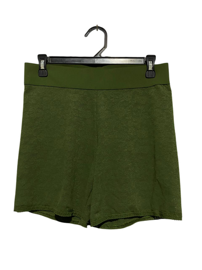AERIE |L| WAIST 30| B25| WOMEN'S HIGH-WAISTED LACE LOUNGE SHORTS – OLIVE GREEN