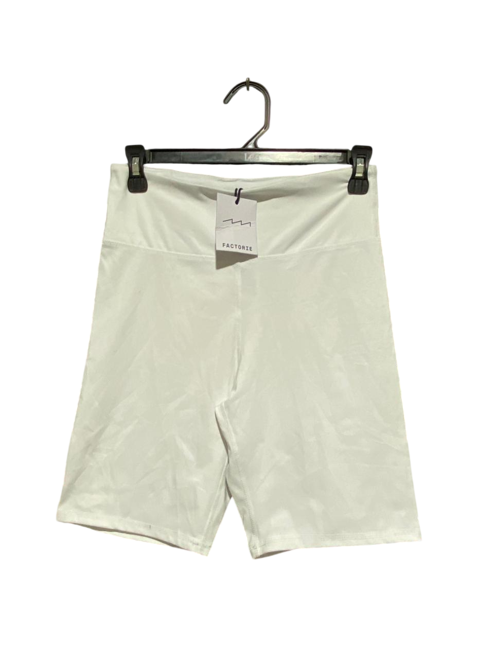 FACTORIE |S| WAIST 26| B25| WOMEN'S HIGH-RISE BIKER SHORTS – ARCTIC WHITE