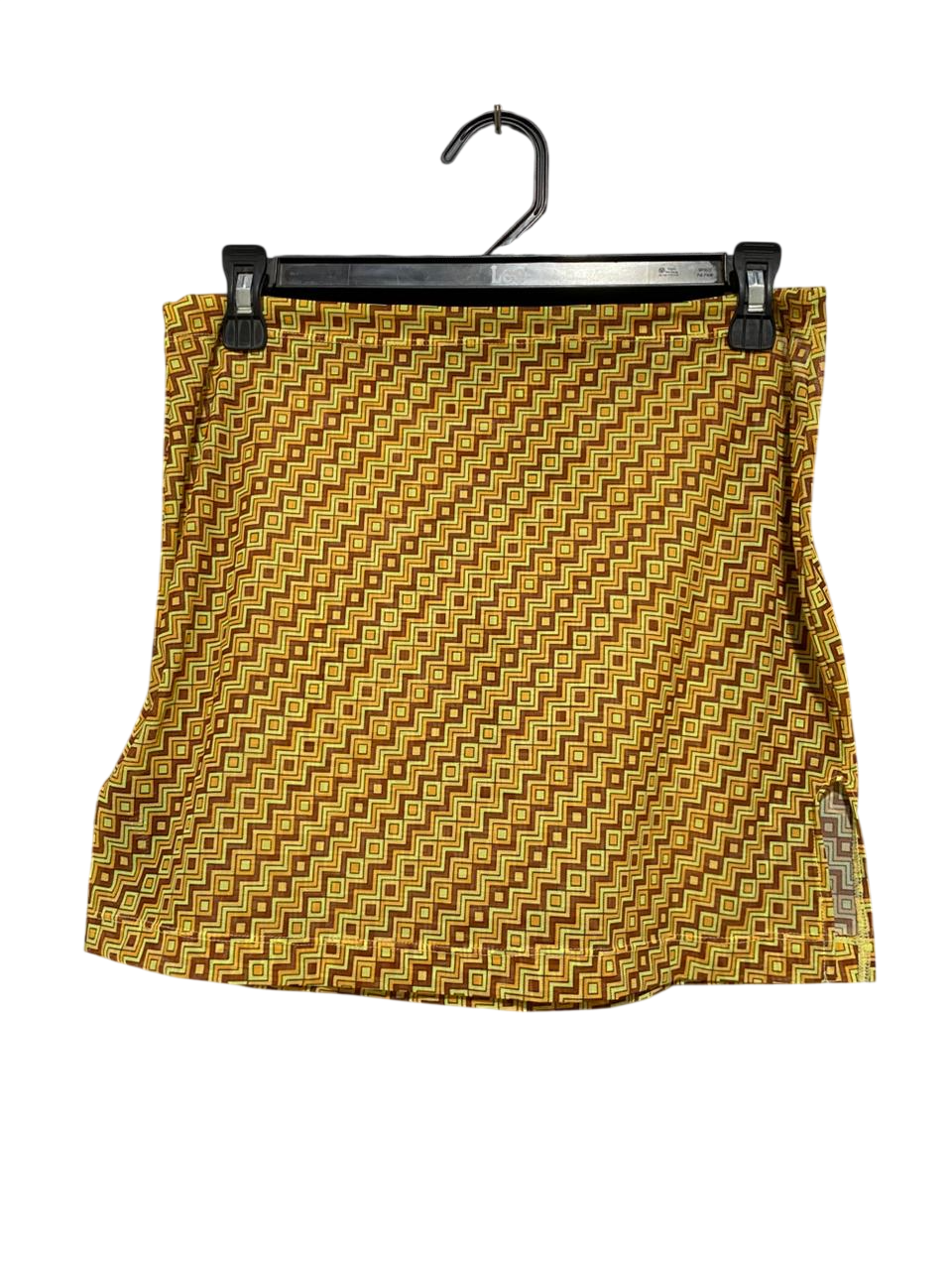 TRIANGL |L| WAIST 30| B25| VINTAGE-INSPIRED GEOMETRIC MINI SKIRT – MUSTARD & EARTH TONES
