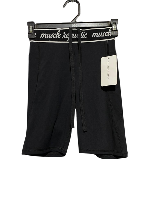 MUSCLE REPUBLIC |XS| WAIST 22| B25| PERFORMANCE BIKER SHORTS - BLACK