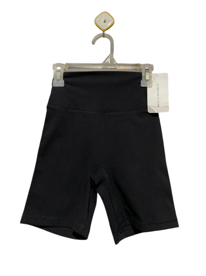 MUSCLE REPUBLIC |XXS| WAIST 18| B25| LUXE HIGH-WAISTED BIKER SHORTS - BLACK