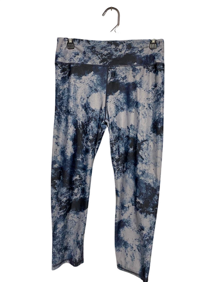 ANKO ACTIVE |M| WAIST 28| B25| PREMIUM ALL-OVER PRINT HIGH-PERFORMANCE LEGGINGS - BLUE/GREY ABSTRACT