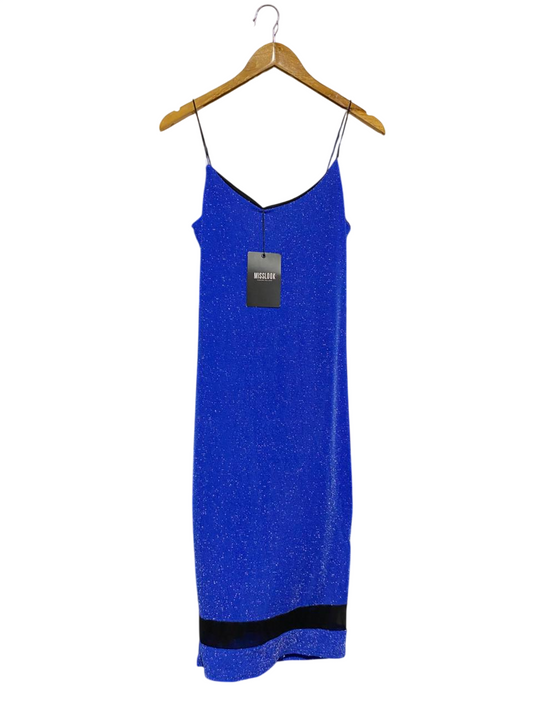 MISS LOOK |M| BUST 15| B25| COBALT BLUE SHIMMER MIDI DRESS  GLAMOROUS PARTYWEAR