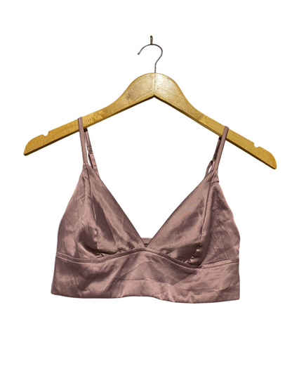 PRIMARK |S| BUST 13| B25| LUXE SATIN MAUVE BRALETTE CHIC TRIANGLE CROP TOP