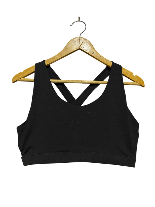 |XL| BUST 16| B25| ESSENTIAL BLACK CROSS-BACK SPORTS BRA
