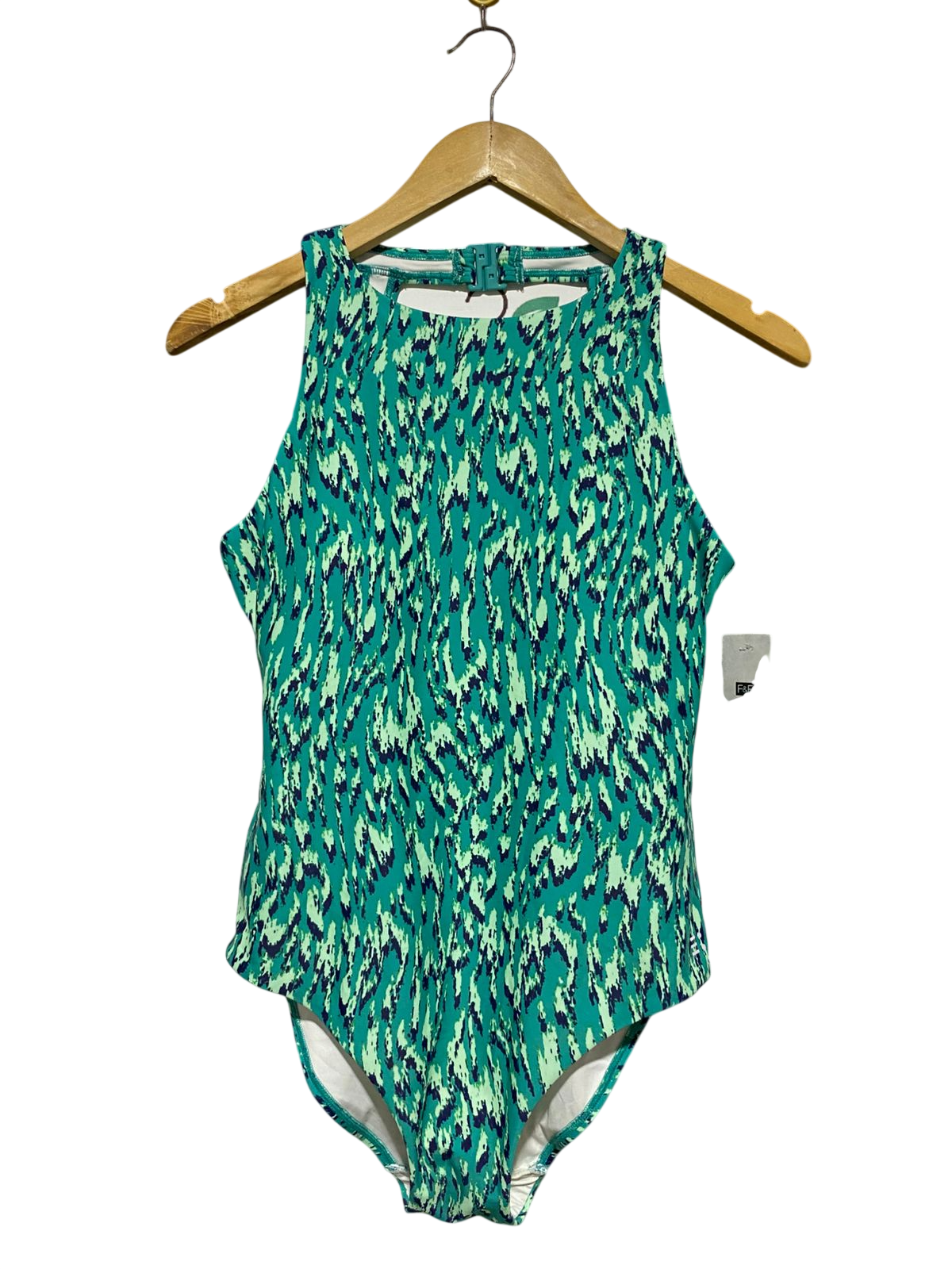 F&F |M| BUST 15| B25| CONTEMPORARY ANIMAL PRINT ONE-PIECE SWIMSUIT – HIGH-NECK DESIGN