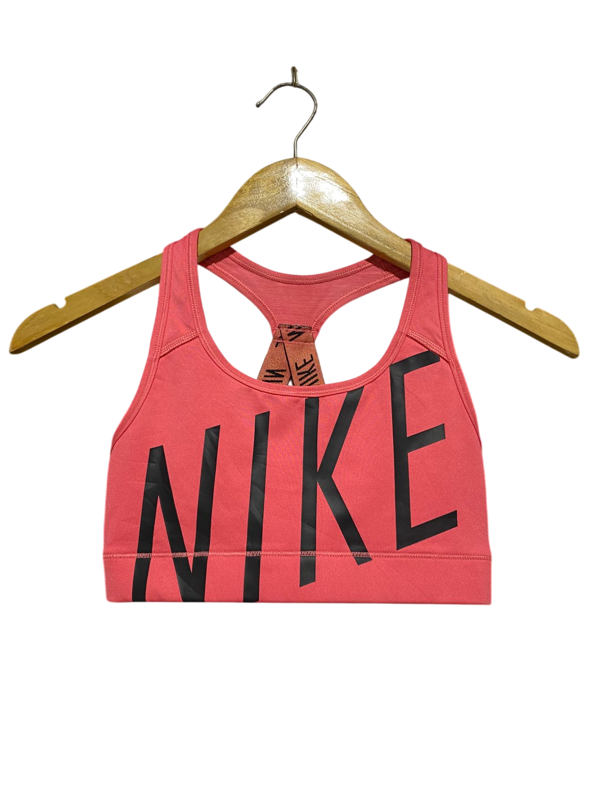NIKE |XS| BUST 11| C1| WOMEN'S DRI-FIT GRAPHIC RACERBACK SPORTS BRA – CORAL