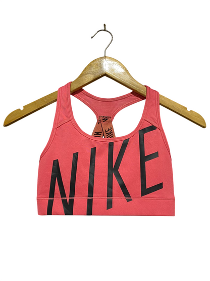 NIKE |XS| BUST 11| C1| WOMEN'S DRI-FIT GRAPHIC RACERBACK SPORTS BRA – CORAL