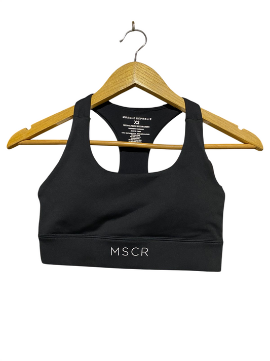 MUSCLE REPUBLIC |XS| BUST 13| C1| MSCR WOMEN'S RACERBACK SPORTS BRA – BLACK