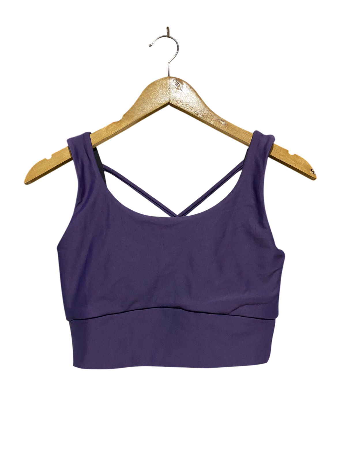 CROPS |M| BUST 14| C1| PREMIUM CROSS-BACK LONG-LINE SPORTS BRA – DEEP PURPLE