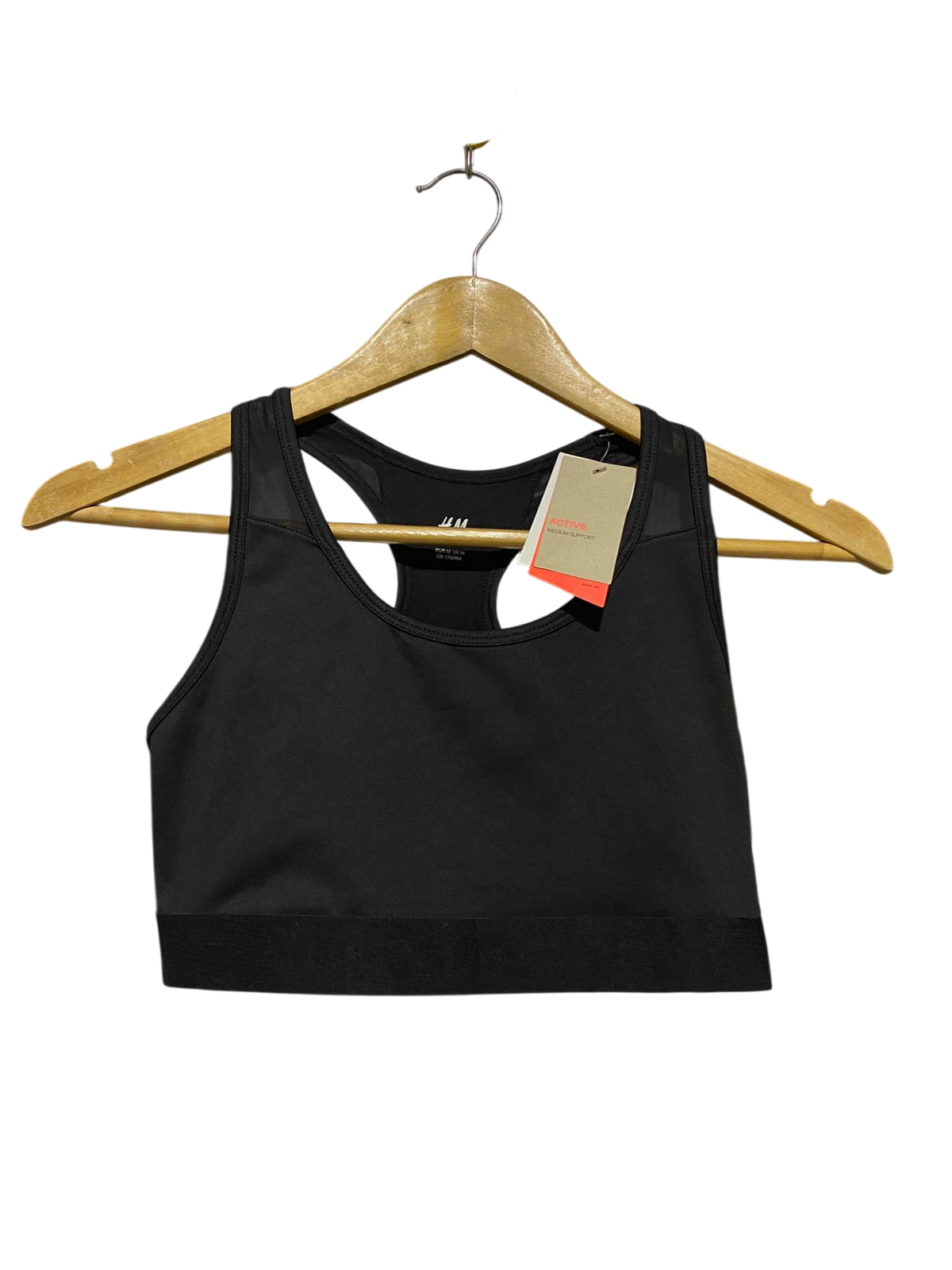 H&M |M| BUST 14| C1| SPORT MEDIUM SUPPORT RACERBACK SPORTS BRA – BLACK