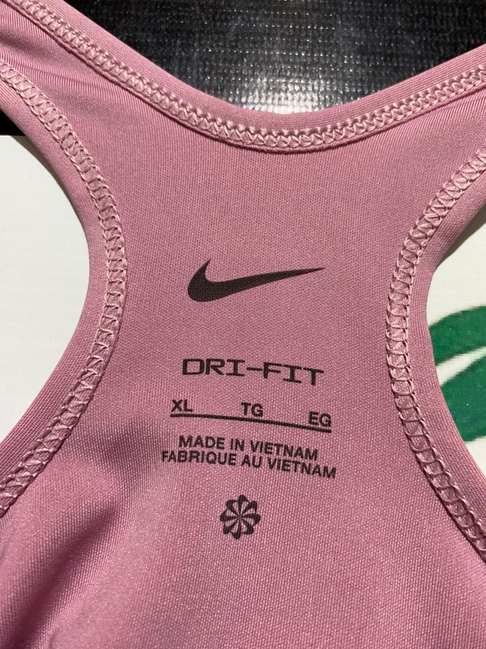 NIKE |XL| BUST 14| C1| WOMEN'S DRI-FIT SWOOSH MEDIUM-SUPPORT SPORTS BRA – DUSTY PINK