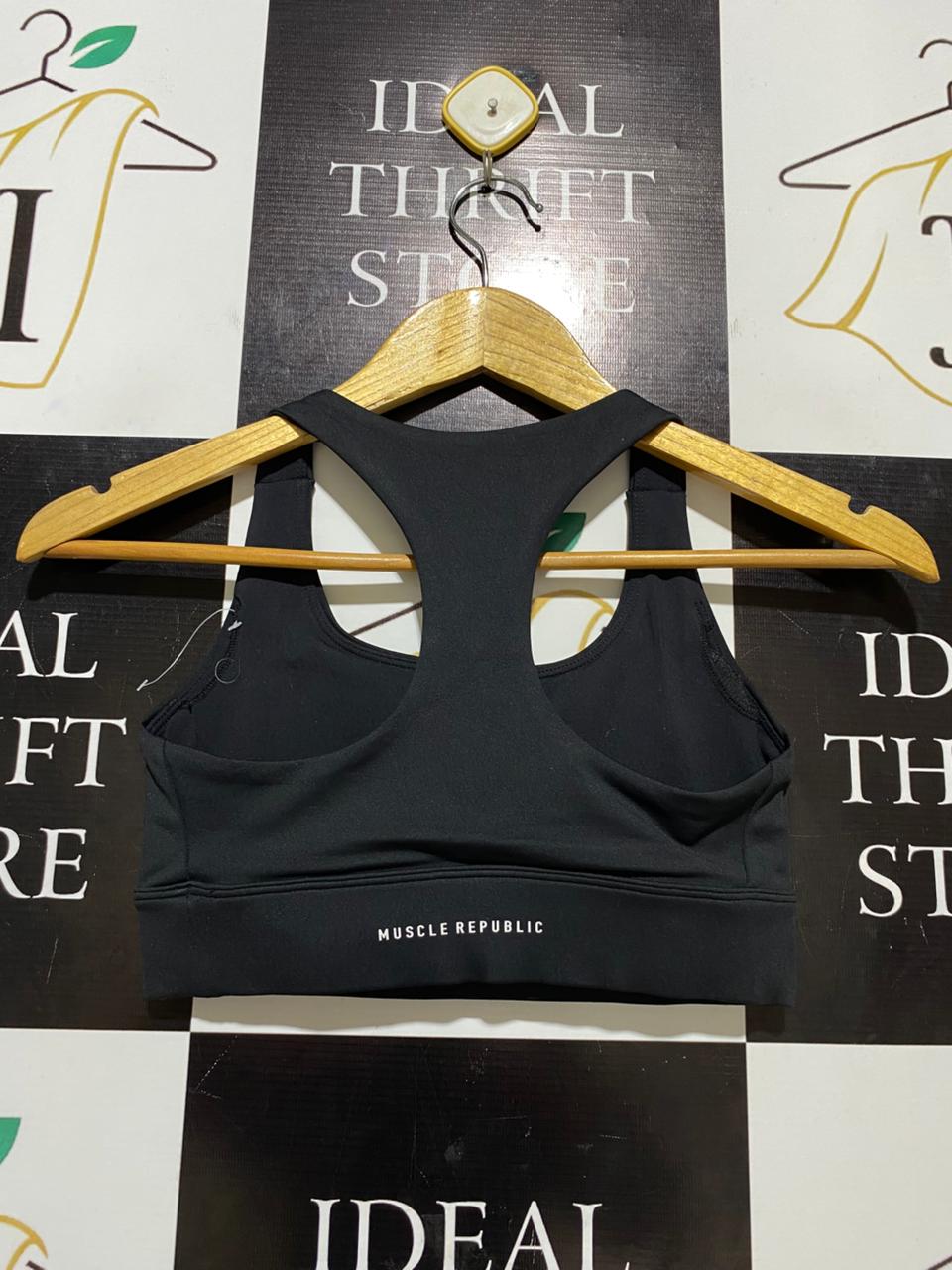 MUSCLE REPUBLIC |XS| BUST 13| C1| MSCR WOMEN'S RACERBACK SPORTS BRA – BLACK