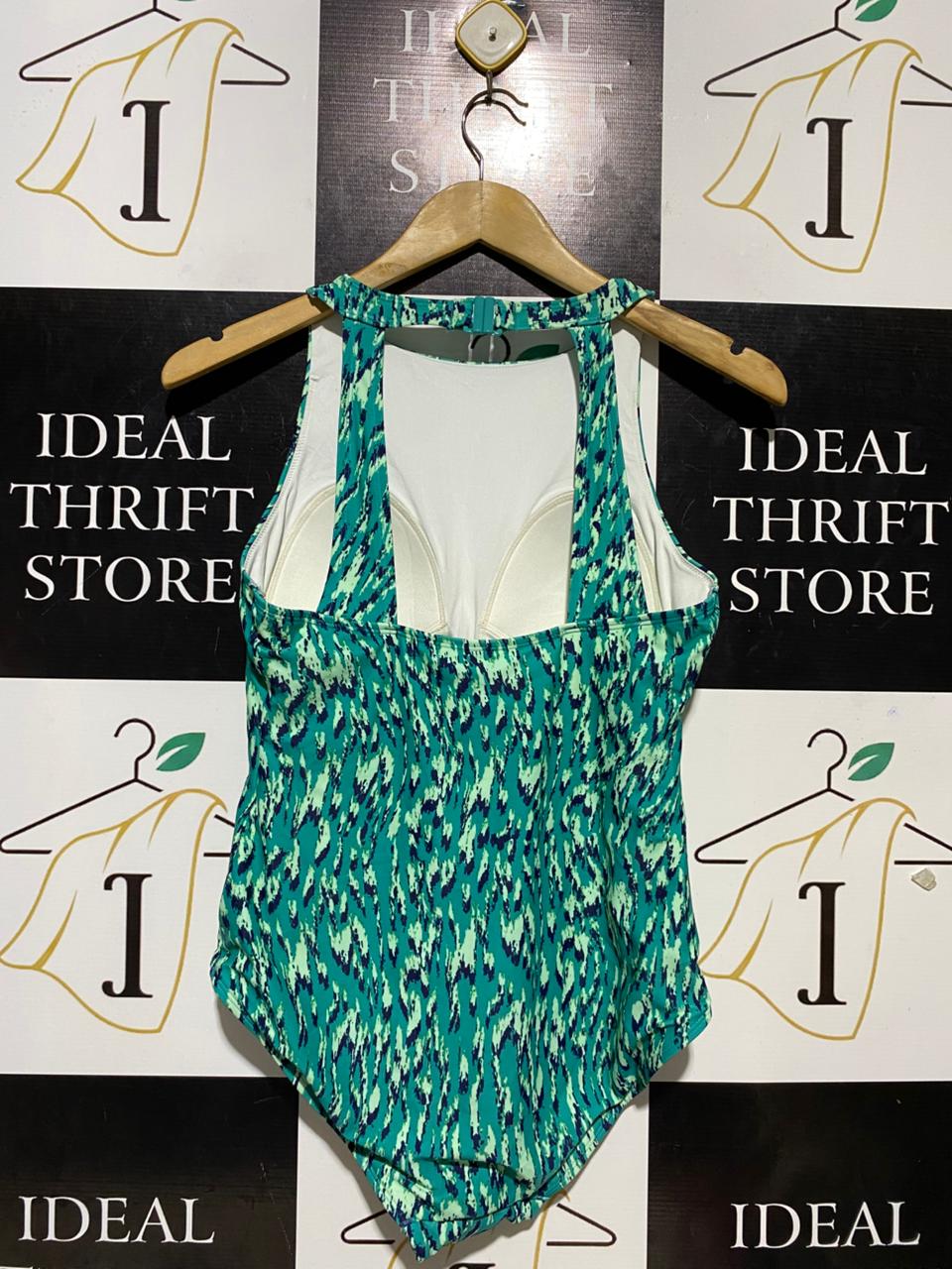 F&F |M| BUST 15| B25| CONTEMPORARY ANIMAL PRINT ONE-PIECE SWIMSUIT – HIGH-NECK DESIGN