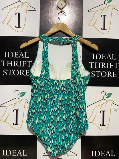 F&F |M| BUST 15| B25| CONTEMPORARY ANIMAL PRINT ONE-PIECE SWIMSUIT – HIGH-NECK DESIGN