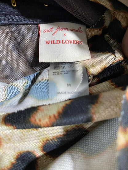 WILD LOVERS |M| BUST 14| B25| EXOTIC LEOPARD PRINT RUFFLED BUSTIER – TRENDY ASYMMETRICAL CROP TOP