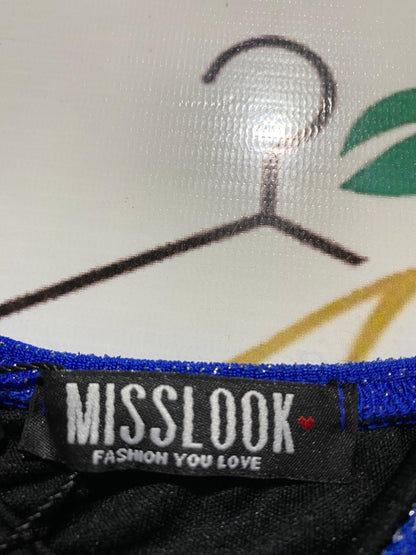 MISS LOOK |M| BUST 15| B25| COBALT BLUE SHIMMER MIDI DRESS  GLAMOROUS PARTYWEAR