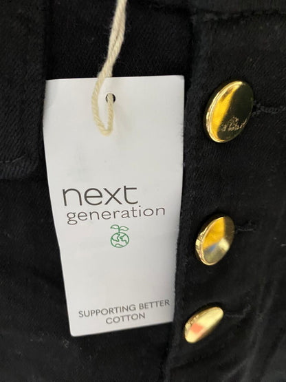 NEXT |XS| WAIST 24| B25| GENERATION HIGH-WAISTED BUTTON-FRONT SHORTS - BLACK